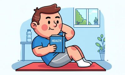 reading fitness books while exercising