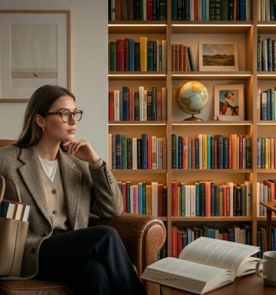 Literary Chic lifestyle trend featuring curated bookshelves reading nooks and literary inspired fashion in 2026