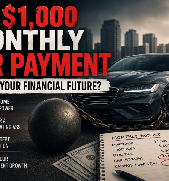 $1,000 monthly car payment impact on household budget and long-term financial future