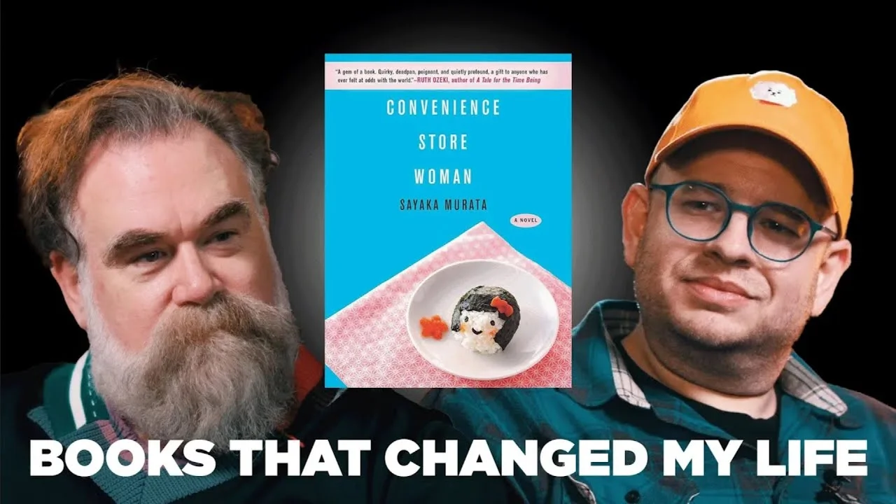 comedian Mike Drucker reflecting on identity and societal expectations through Sayaka Murata's novel